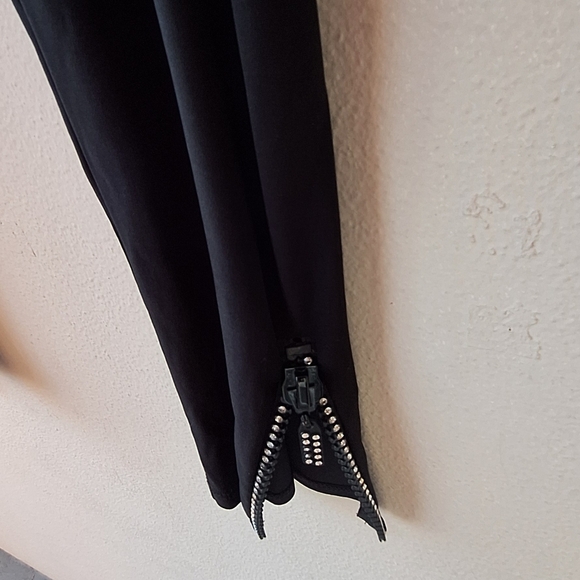 Sea & anchor Black Silky Elastic Waist Pant with Blink Zipper Detail on Hem M - Picture 5 of 7